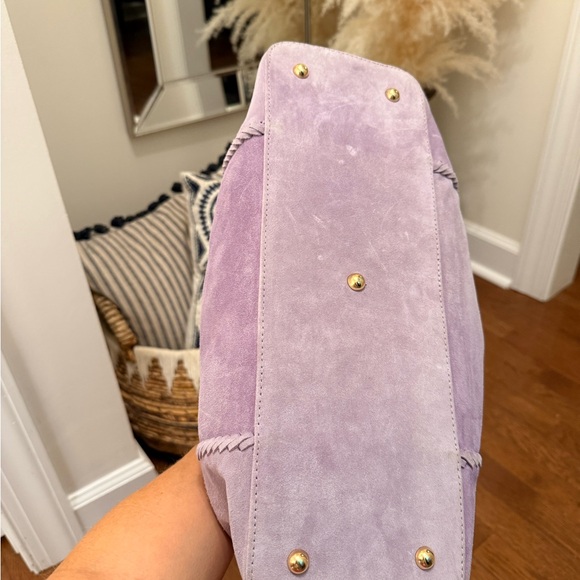 Lucchese Soft Purple Suede Tote - Picture 5 of 7